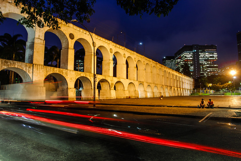 Os Arcos da Lapa com a iluminação especial de Natal. Foto: Marcelo Piu/Prefeitura do Rio